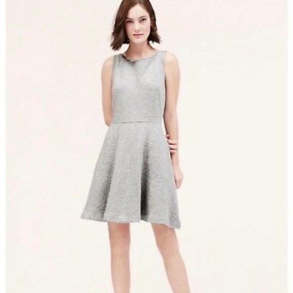 LOFT Dresses & Skirts - Ann Taylor LOFT Striped Rib Ottoman Flare Dress